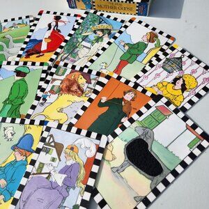 VINTAGE Mother Goose Color Rhymes Scholastic Hand-On Learning Flash Cards School